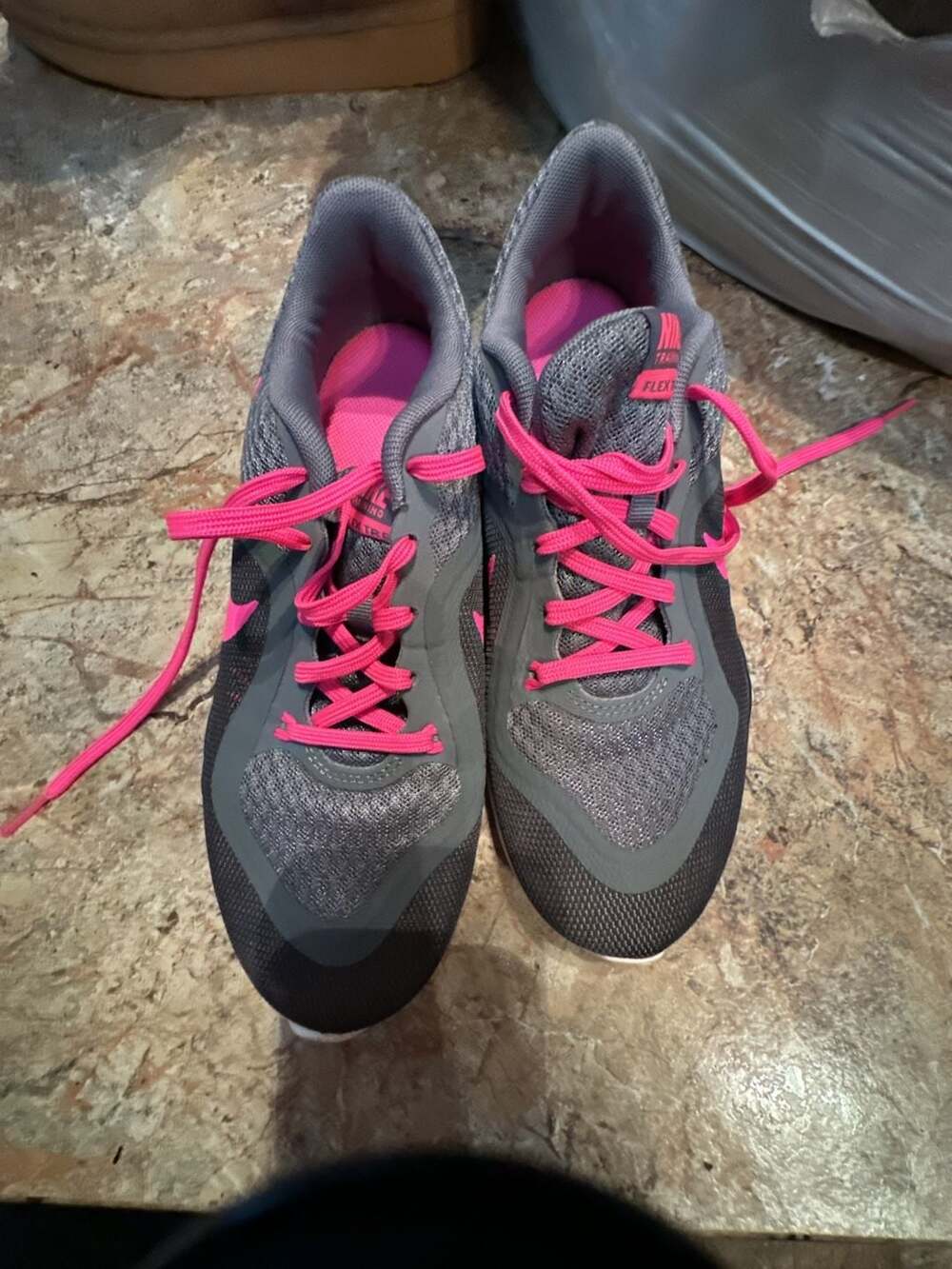 Nike Flex Trainer 6 Cool Grey Pink Training Shoes (831217-003)